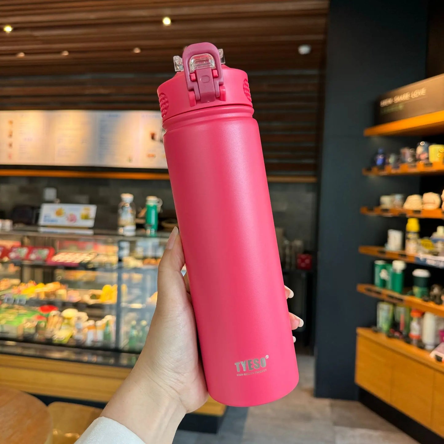 Tyeso Thermos Cup with Straw Thermal Bottle 600/750ml
