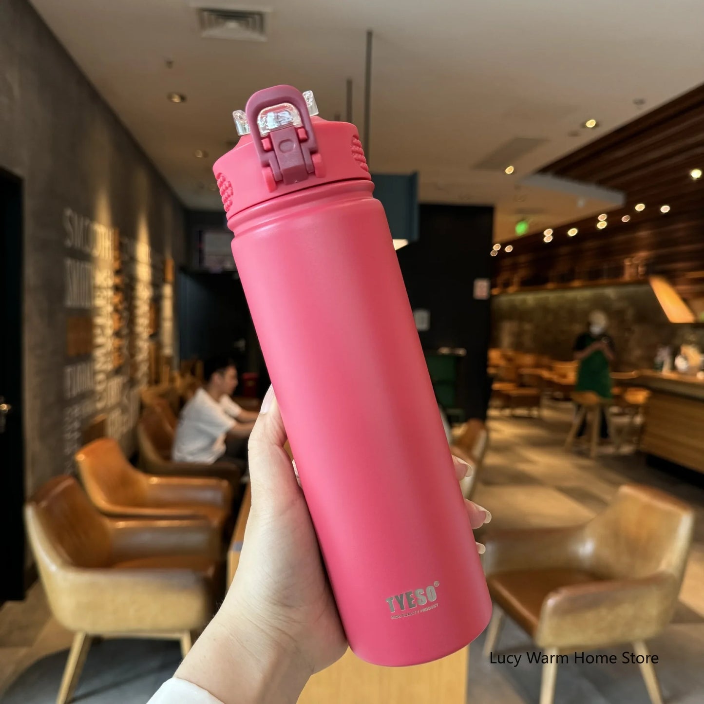 Tyeso Thermos Cup with Straw Thermal Bottle 600/750ml