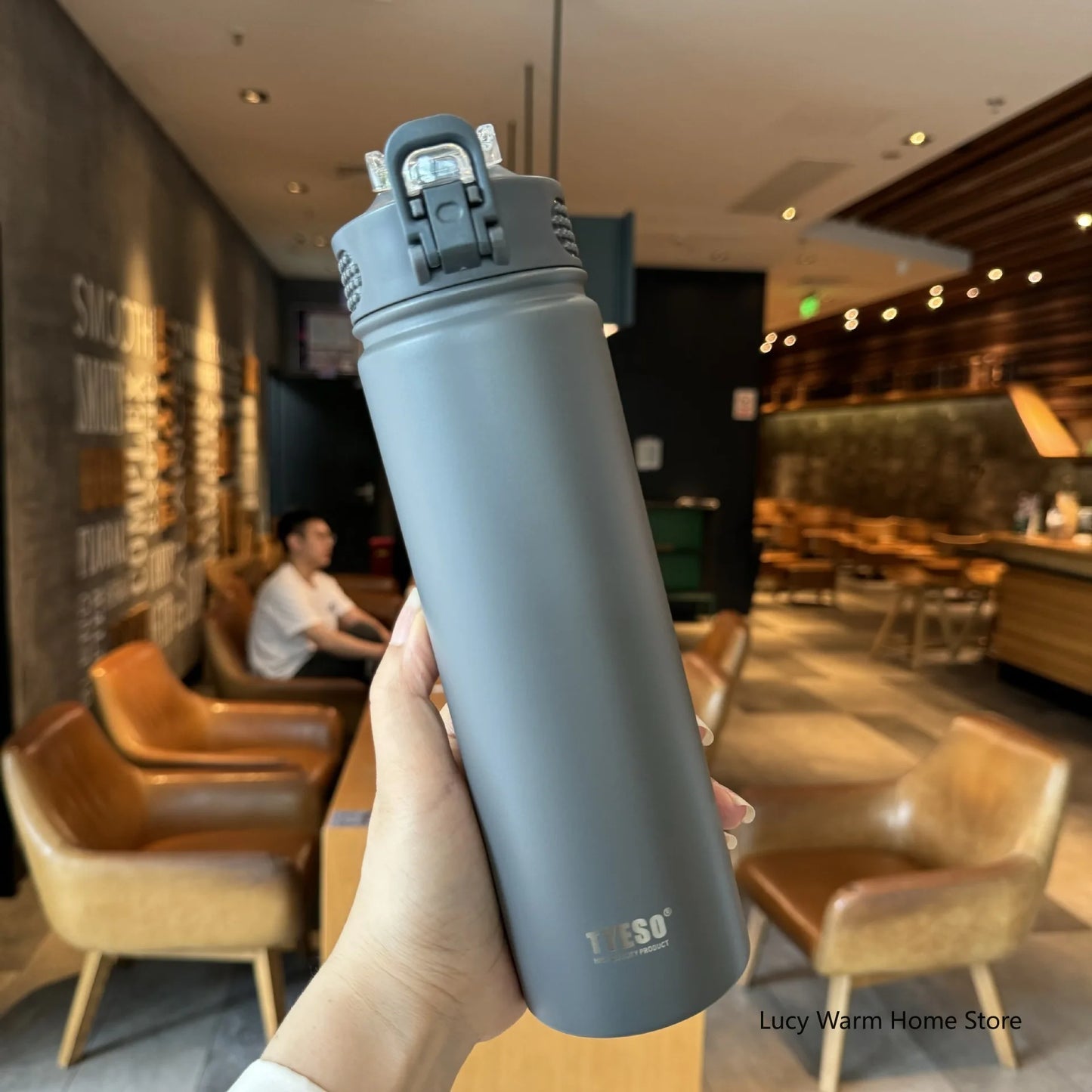 Tyeso Thermos Cup with Straw Thermal Bottle 600/750ml