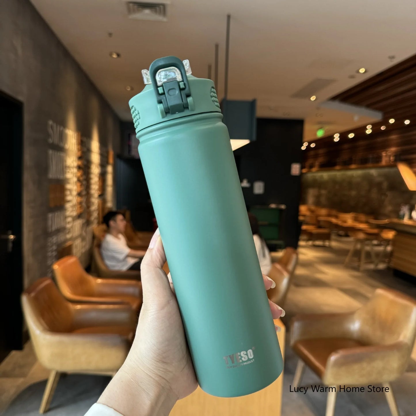 Tyeso Thermos Cup with Straw Thermal Bottle 600/750ml