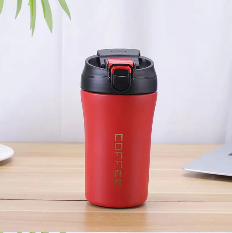 Coffee Cup Thermos with Straw 400ml