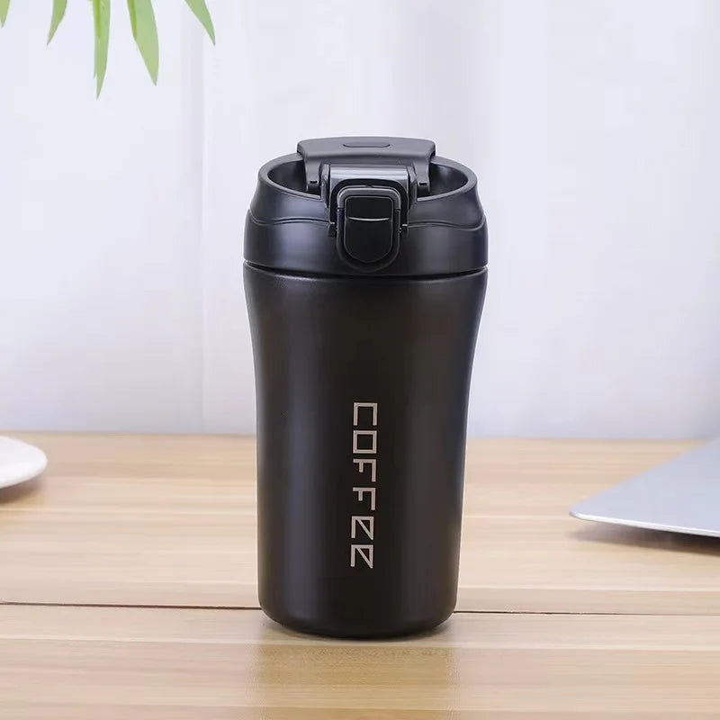 Coffee Cup Thermos with Straw 400ml
