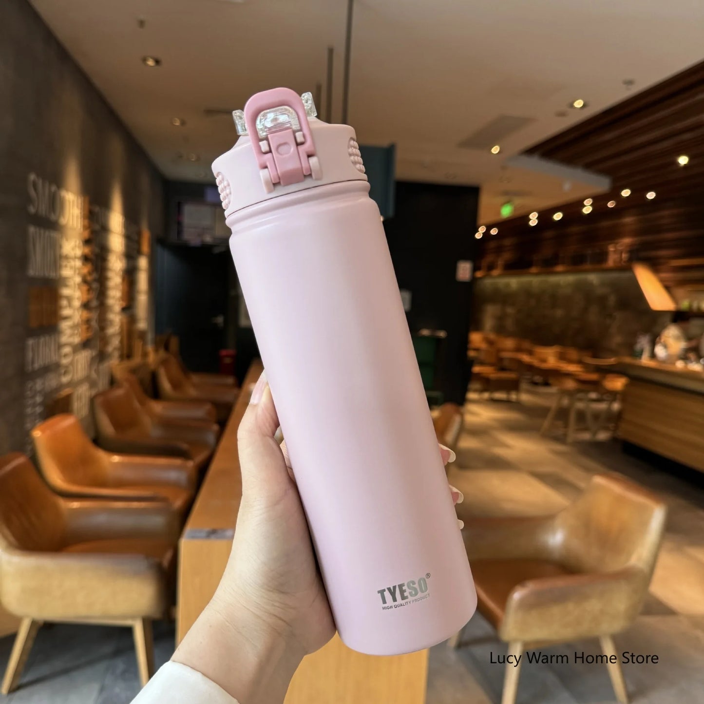 Tyeso Thermos Cup with Straw Thermal Bottle 600/750ml