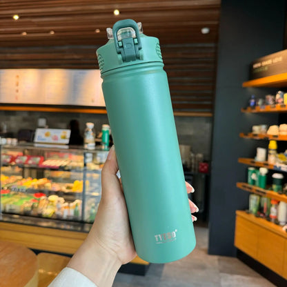 Tyeso Thermos Cup with Straw Thermal Bottle 600/750ml