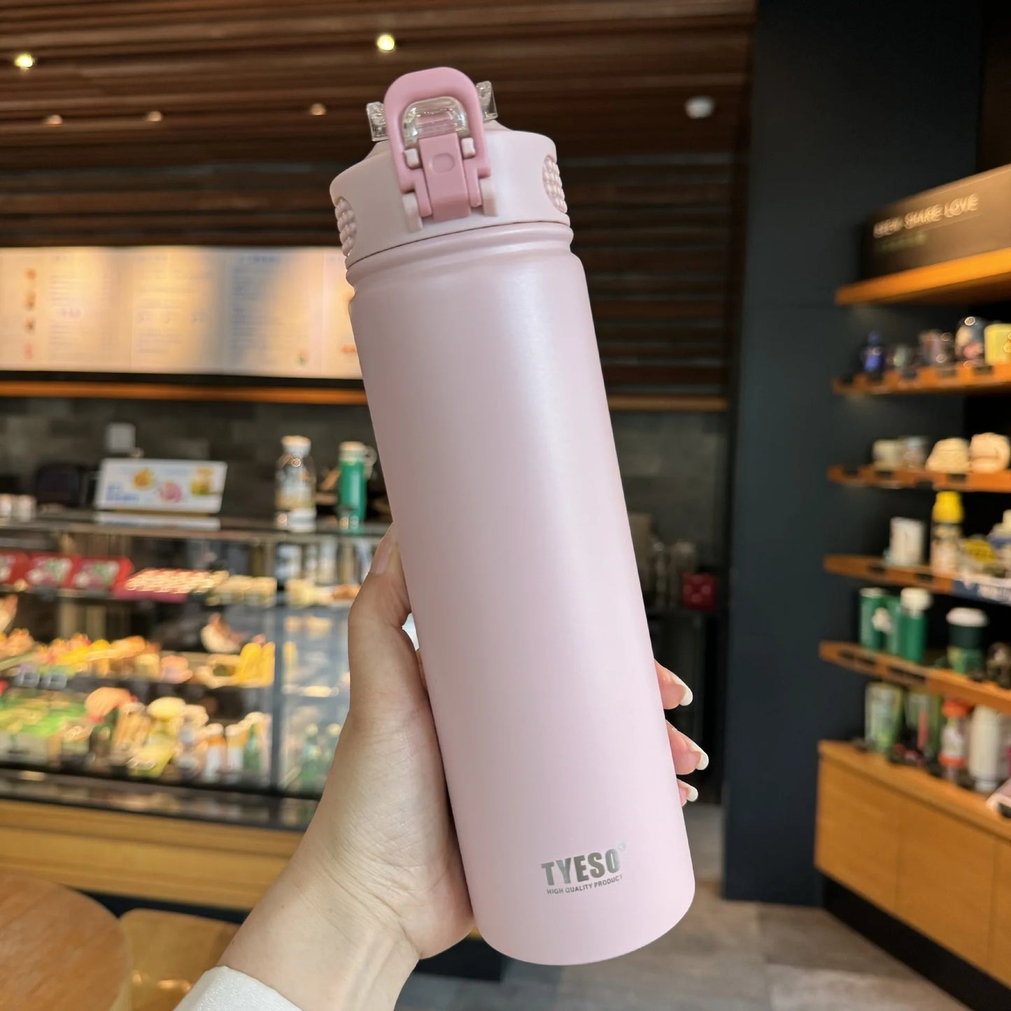 Tyeso Thermos Cup with Straw Thermal Bottle 600/750ml