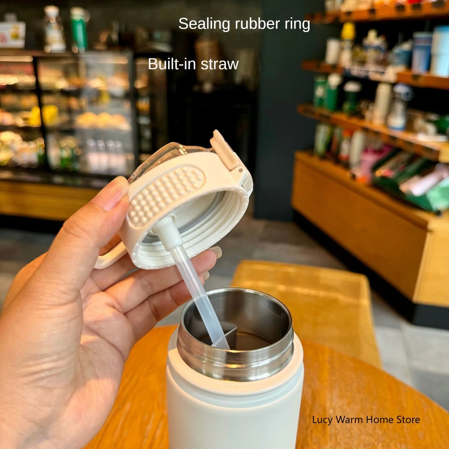 Tyeso Thermos Cup with Straw Thermal Bottle 600/750ml