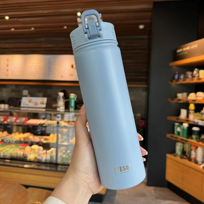 Tyeso Thermos Cup with Straw Thermal Bottle 600/750ml