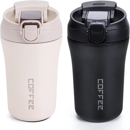 Coffee Cup Thermos with Straw 400ml