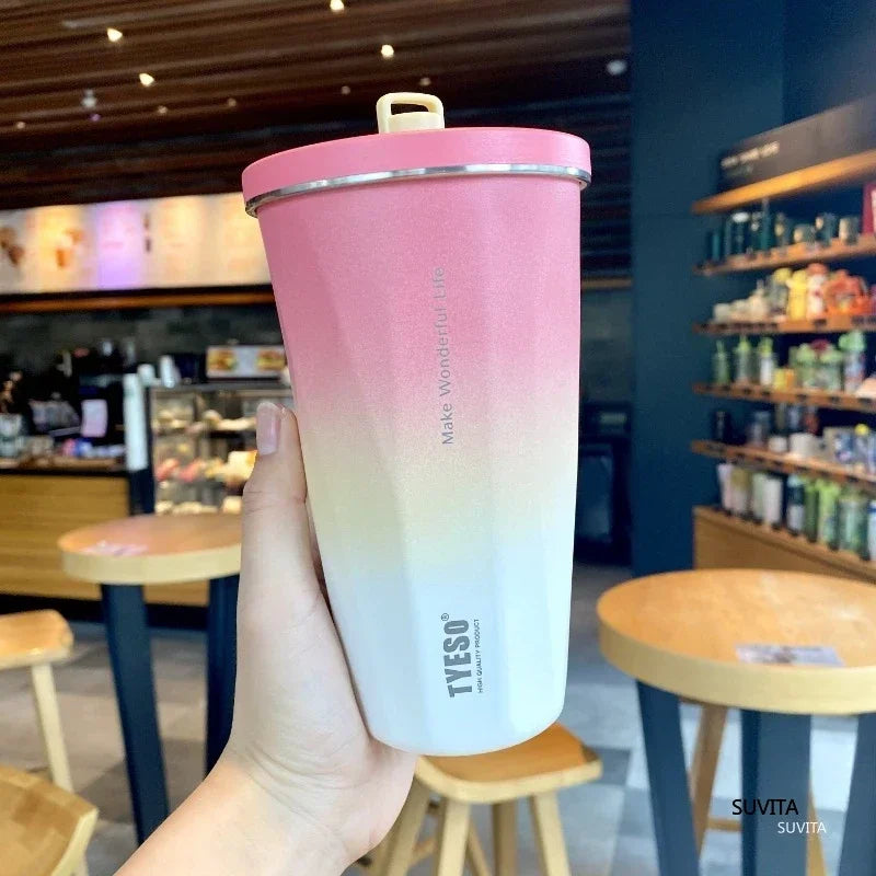 Tyeso Thermos Water Bottle With Straw 600ml