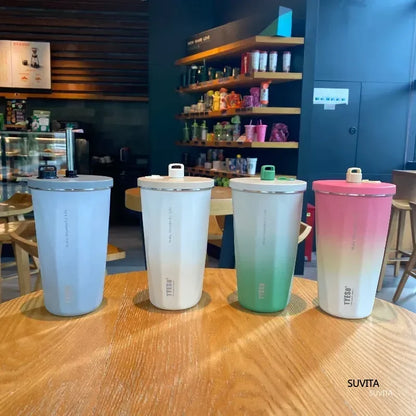 Tyeso Thermos Water Bottle With Straw 600ml