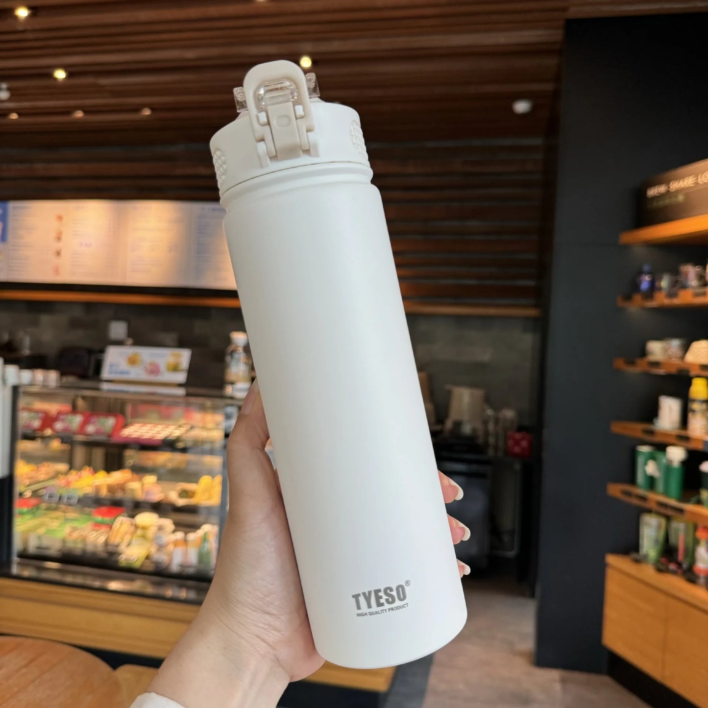 Tyeso Thermos Cup with Straw Thermal Bottle 600/750ml