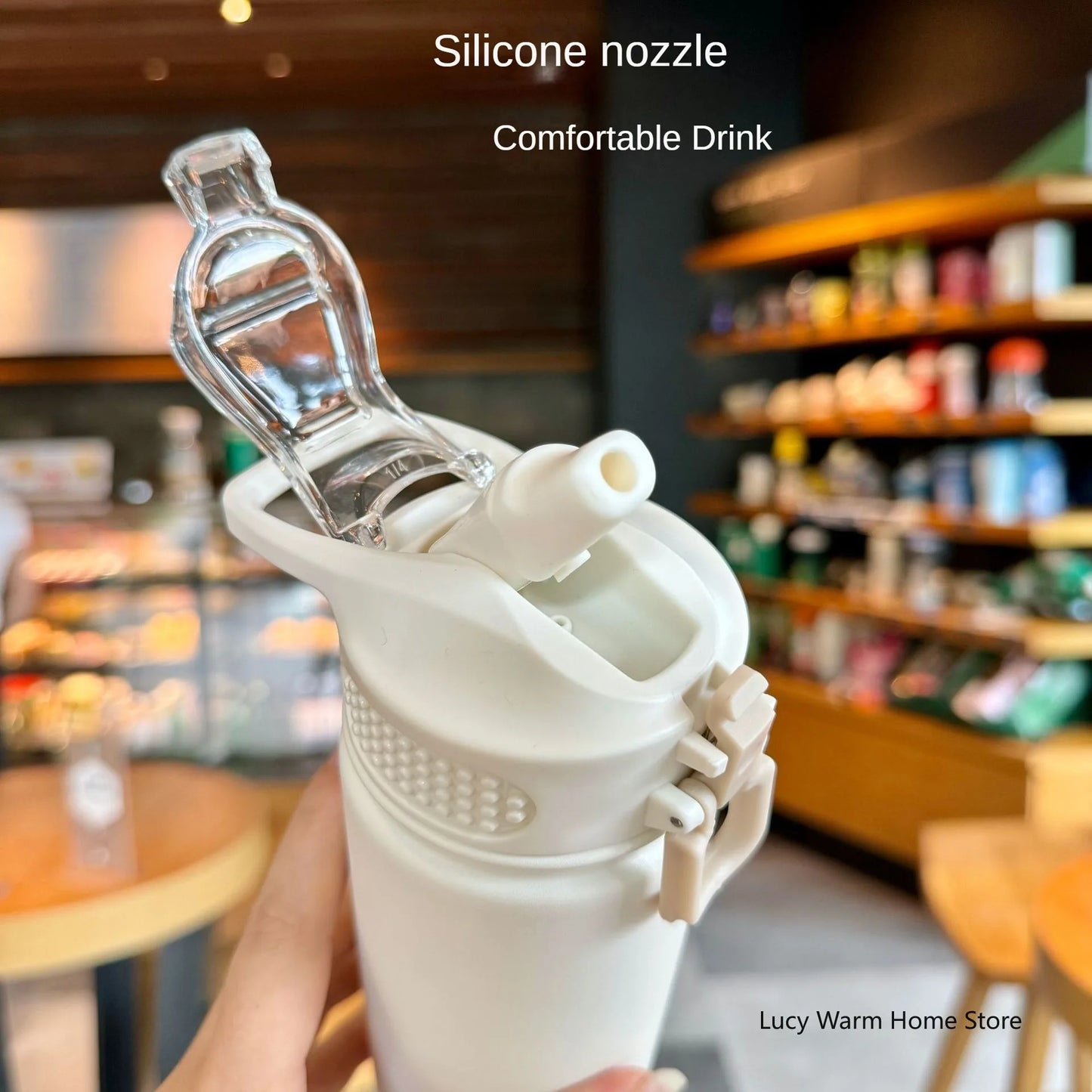 Tyeso Thermos Cup with Straw Thermal Bottle 600/750ml