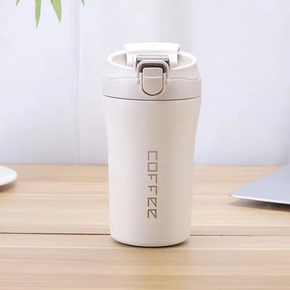 Coffee Cup Thermos with Straw 400ml
