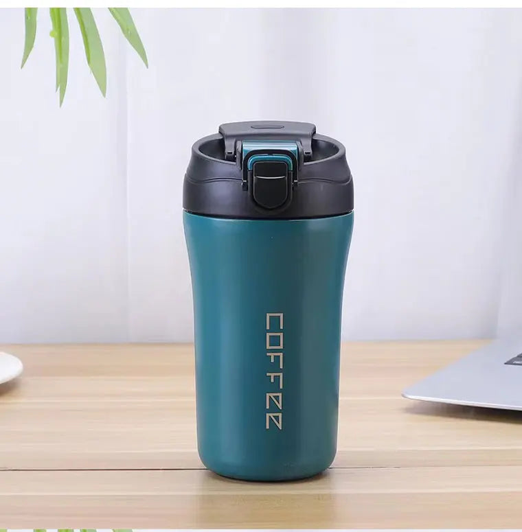 Coffee Cup Thermos with Straw 400ml