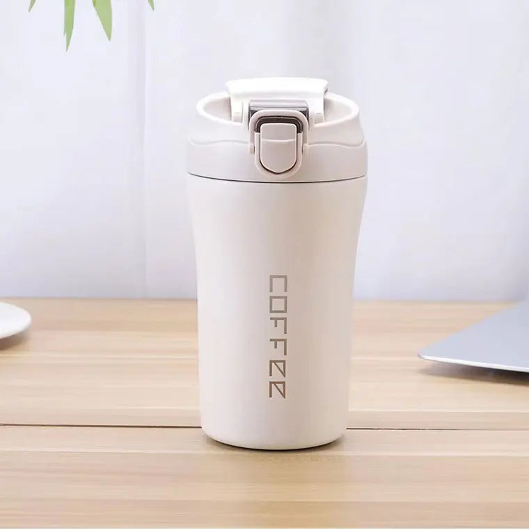 Coffee Cup Thermos with Straw 400ml