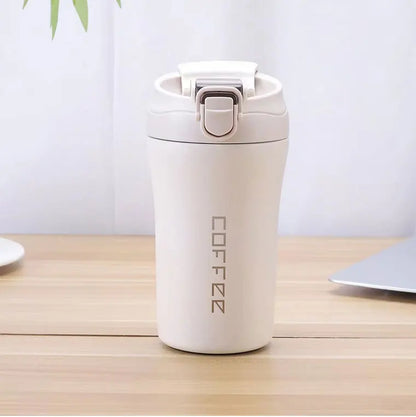 Coffee Cup Thermos with Straw 400ml